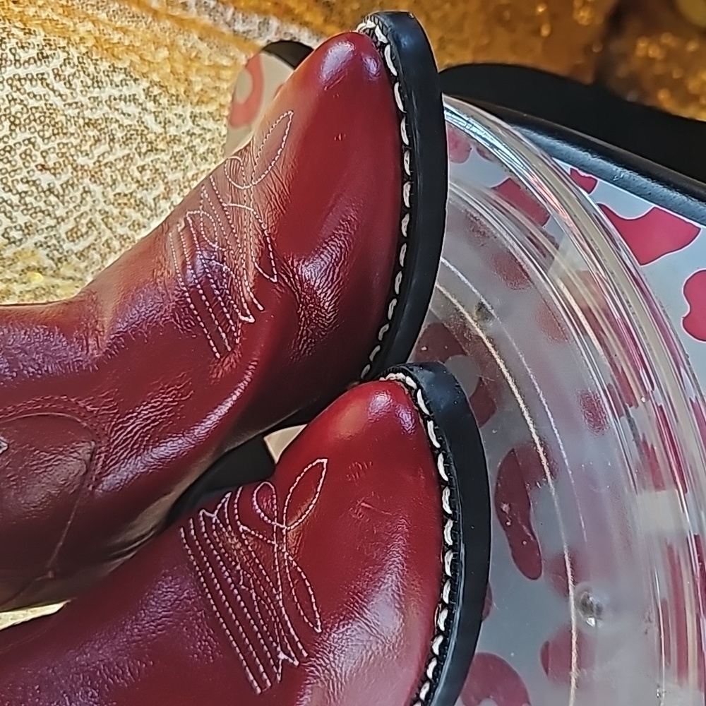RED WESTERN COWBOY Boots SZ 12 - Picture 4 of 10